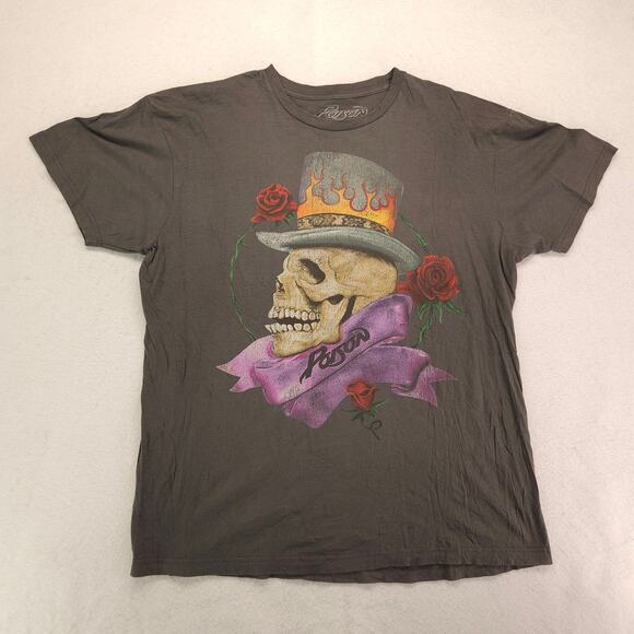 Poison Band Short Sleeve Casual Crew Neck Graphic T Shirt Mens Size XL Gray - Picture 2 of 9